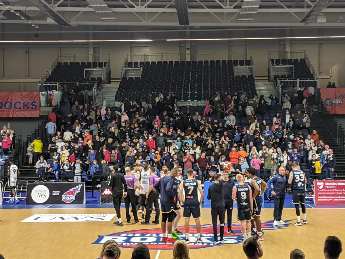Newcastle Eagles playing the Glasgow franchise now known as Caledonia Gladiators