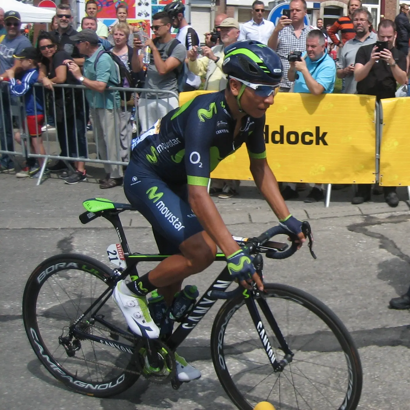 Nairo Quintana at the start of a Tour de France stage