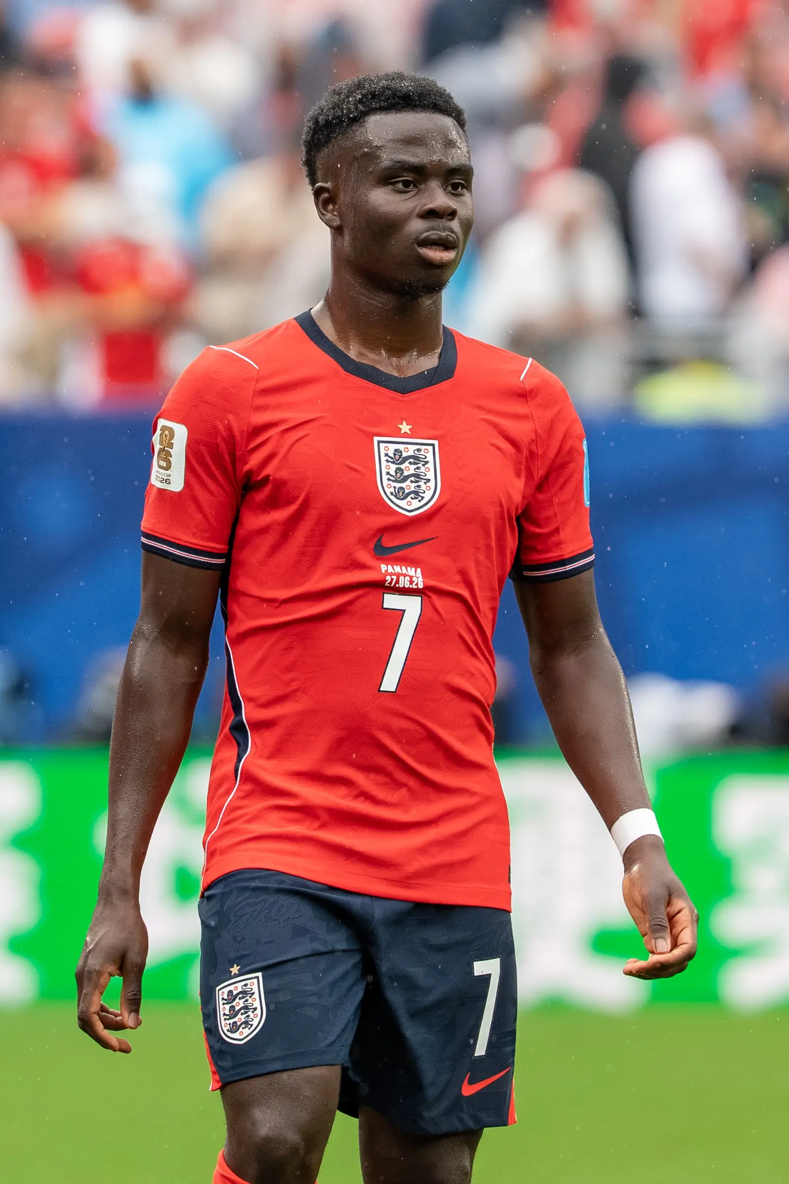 Bukayo Saka in action for England