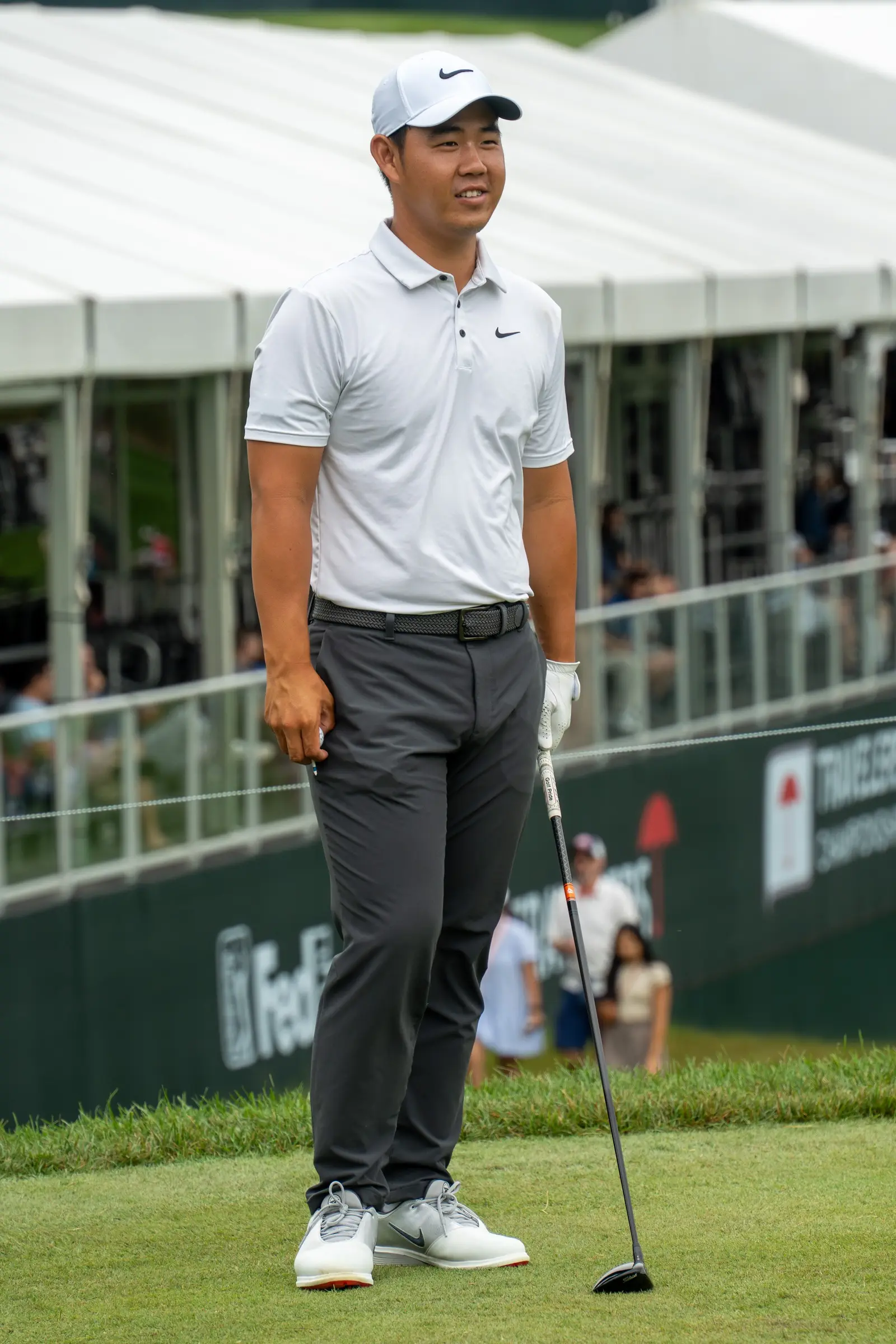 Tom Kim playing during the Travelers Championship