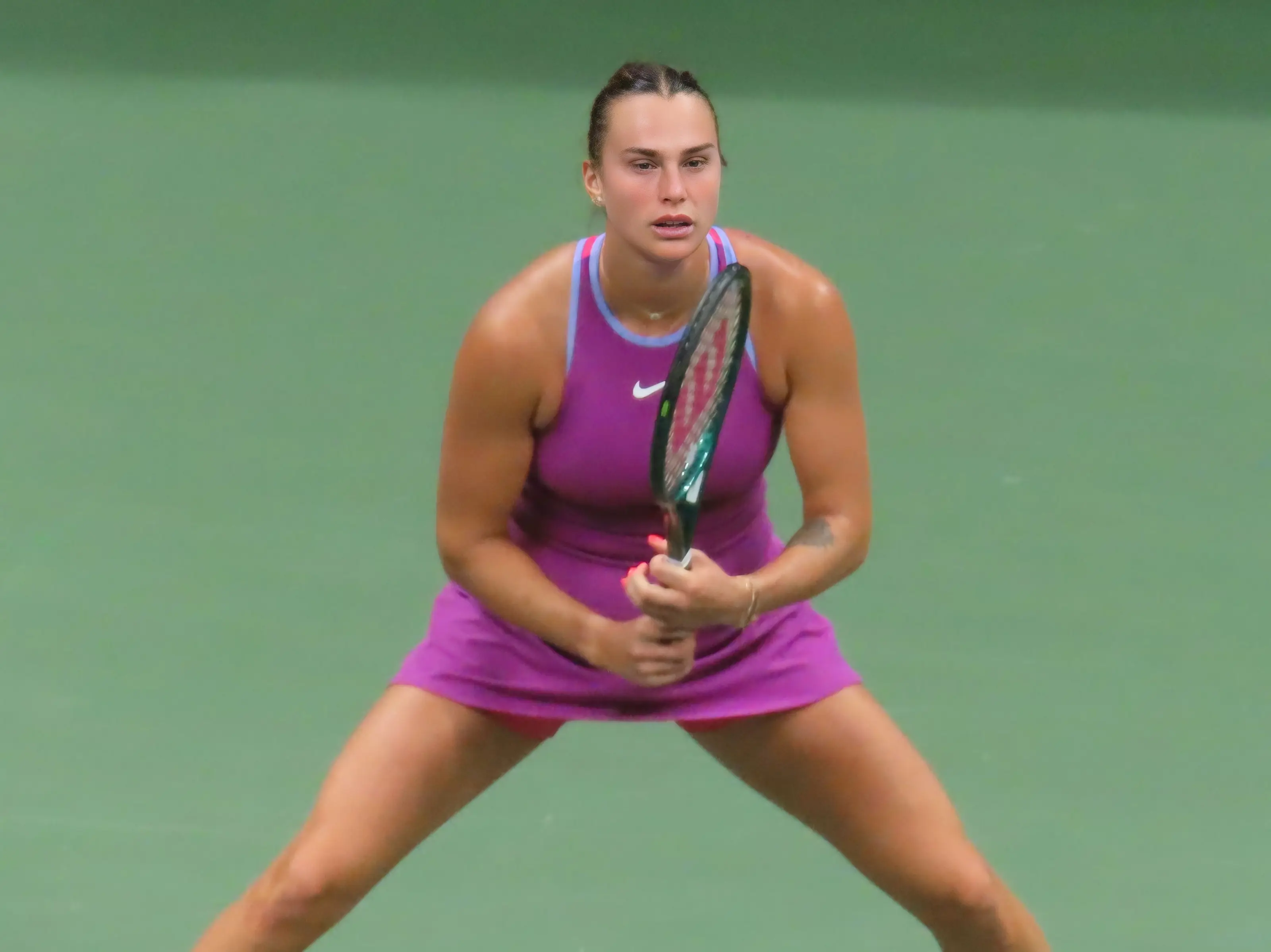 Aryna Sabalenka playing during the 2024 US Open final