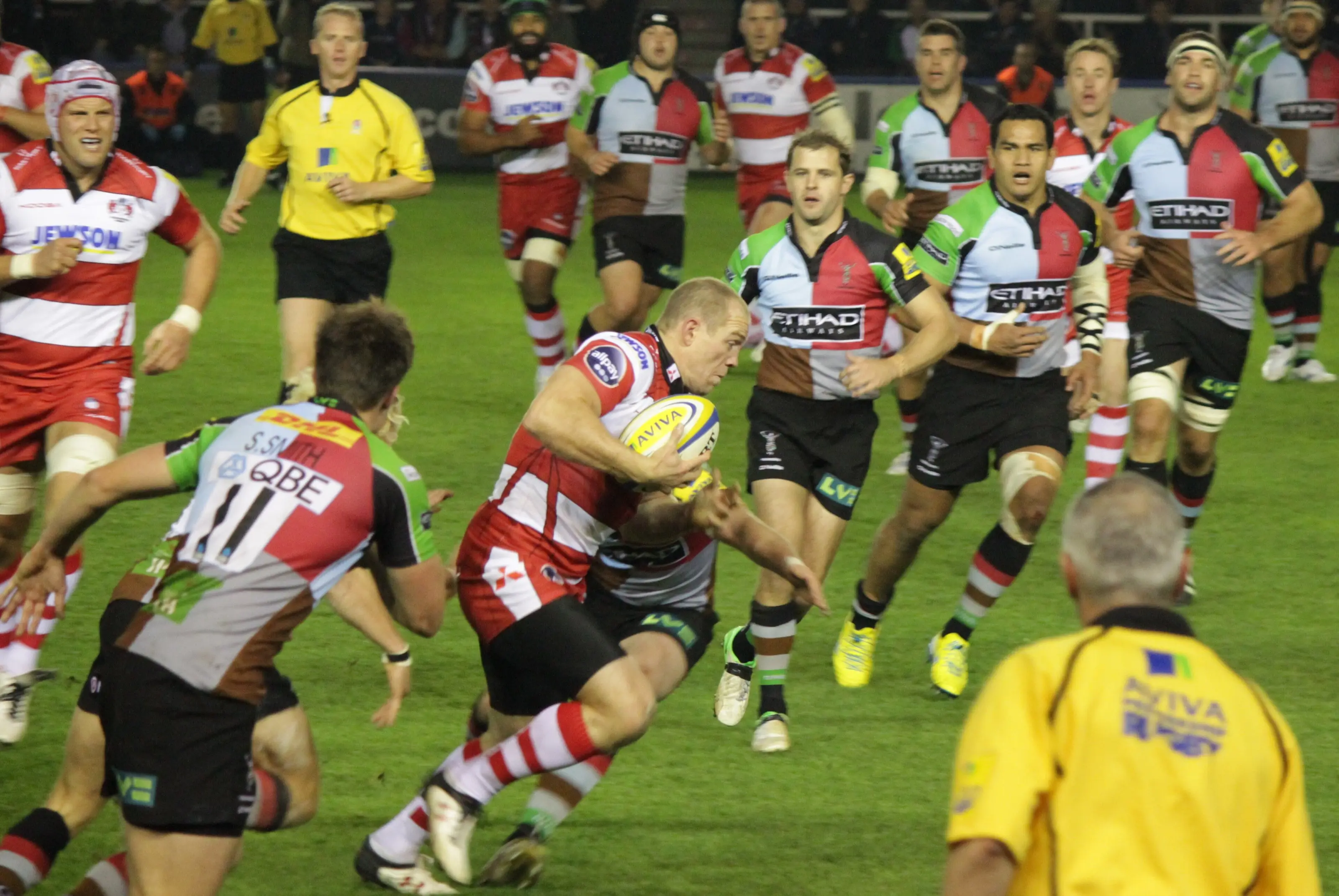 Gloucester player Mike Tindall during a Premiership match against Harlequins