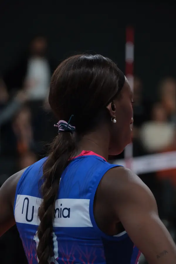 Paola Egonu attacking for Numia Vero Volley Milano
