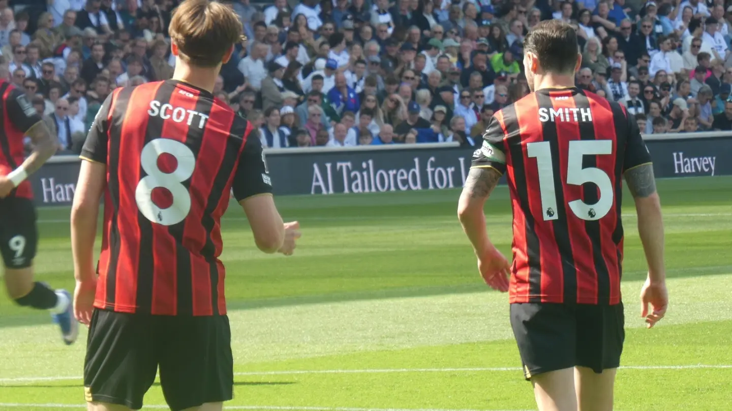 Alex Scott and Adam Smith during an AFC Bournemouth match
