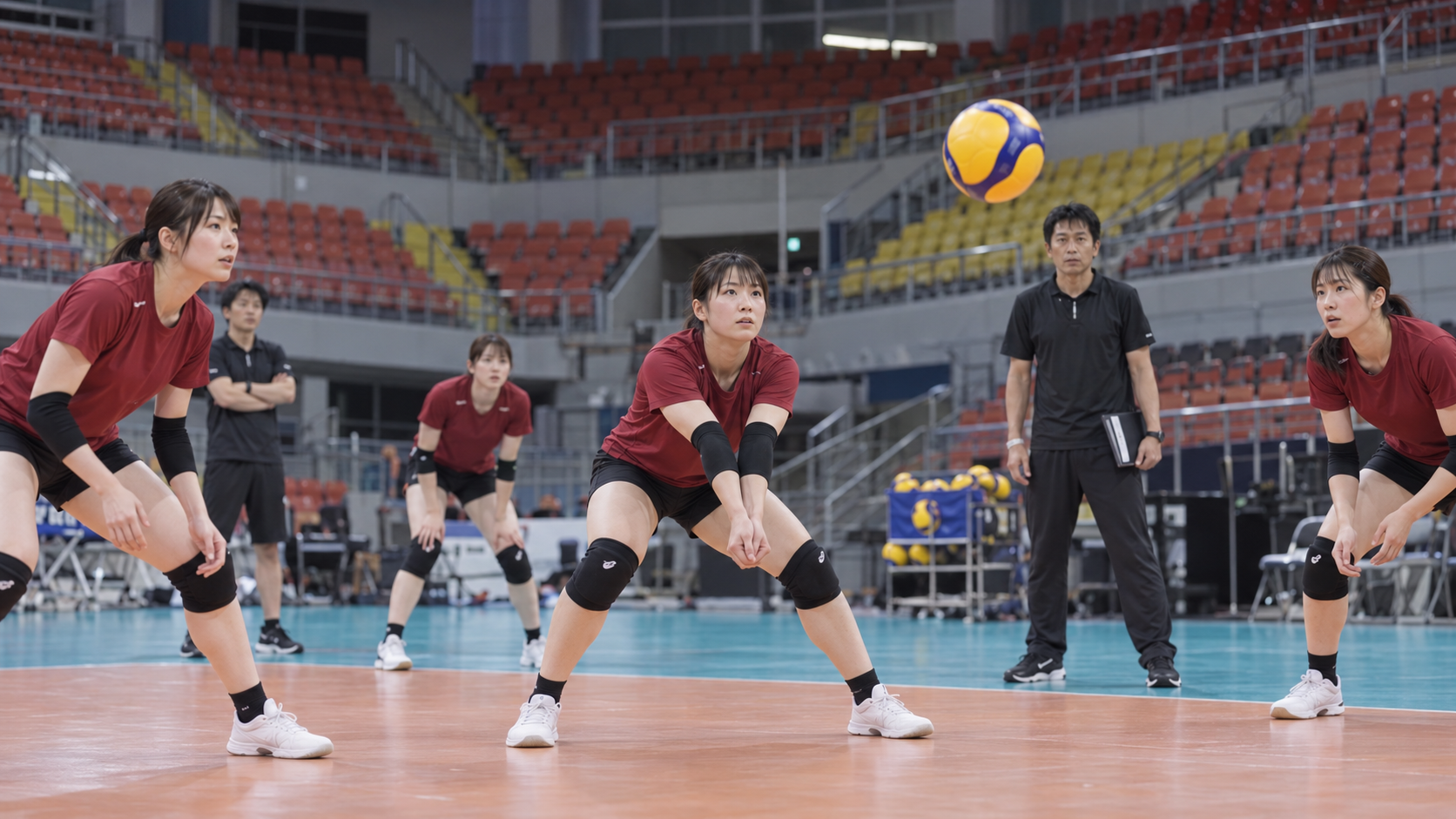 AI-generated editorial reconstruction of SAGA Hisamitsu Springs training in Bangkok