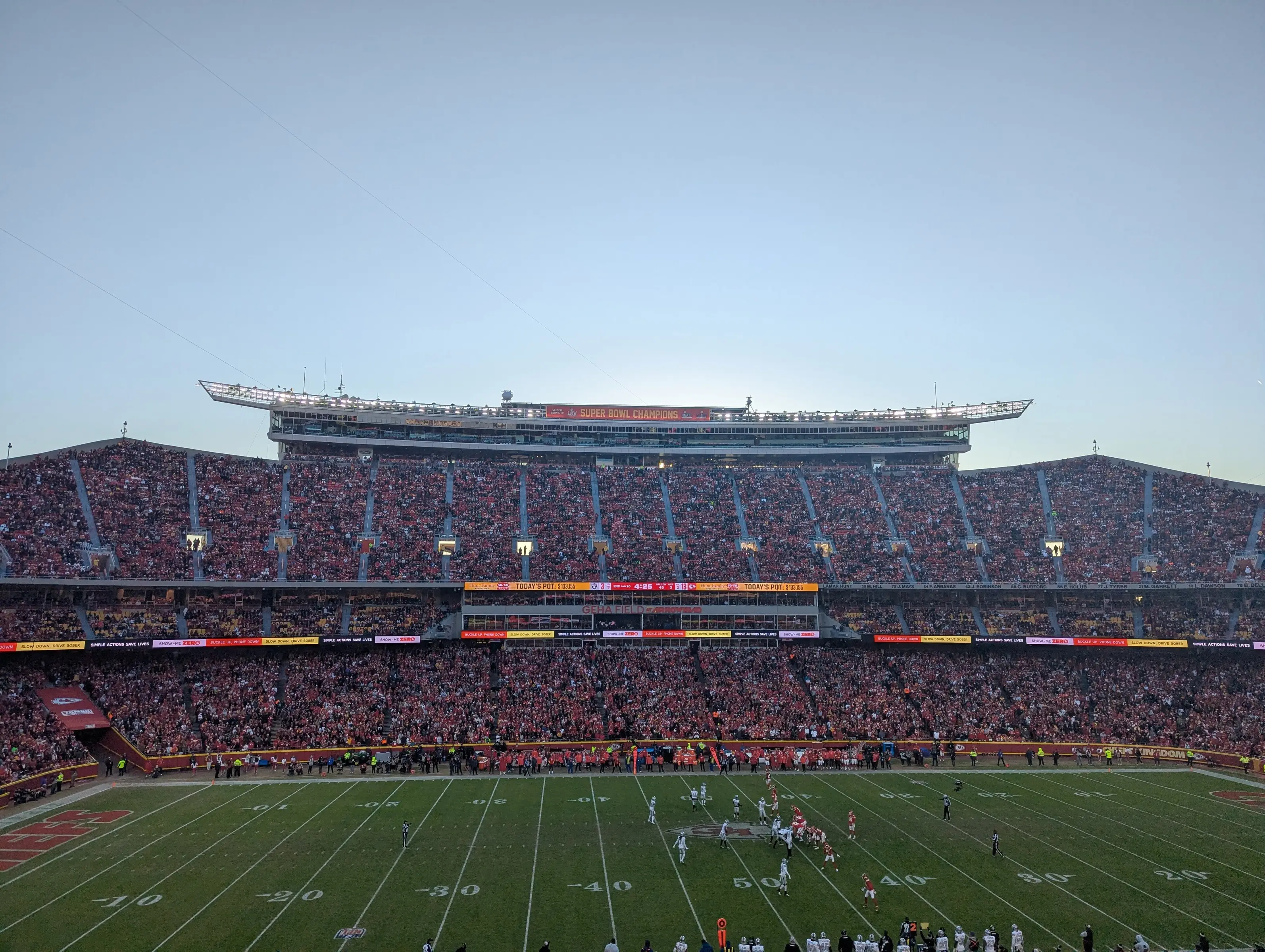 Kansas City Chiefs playing the Las Vegas Raiders