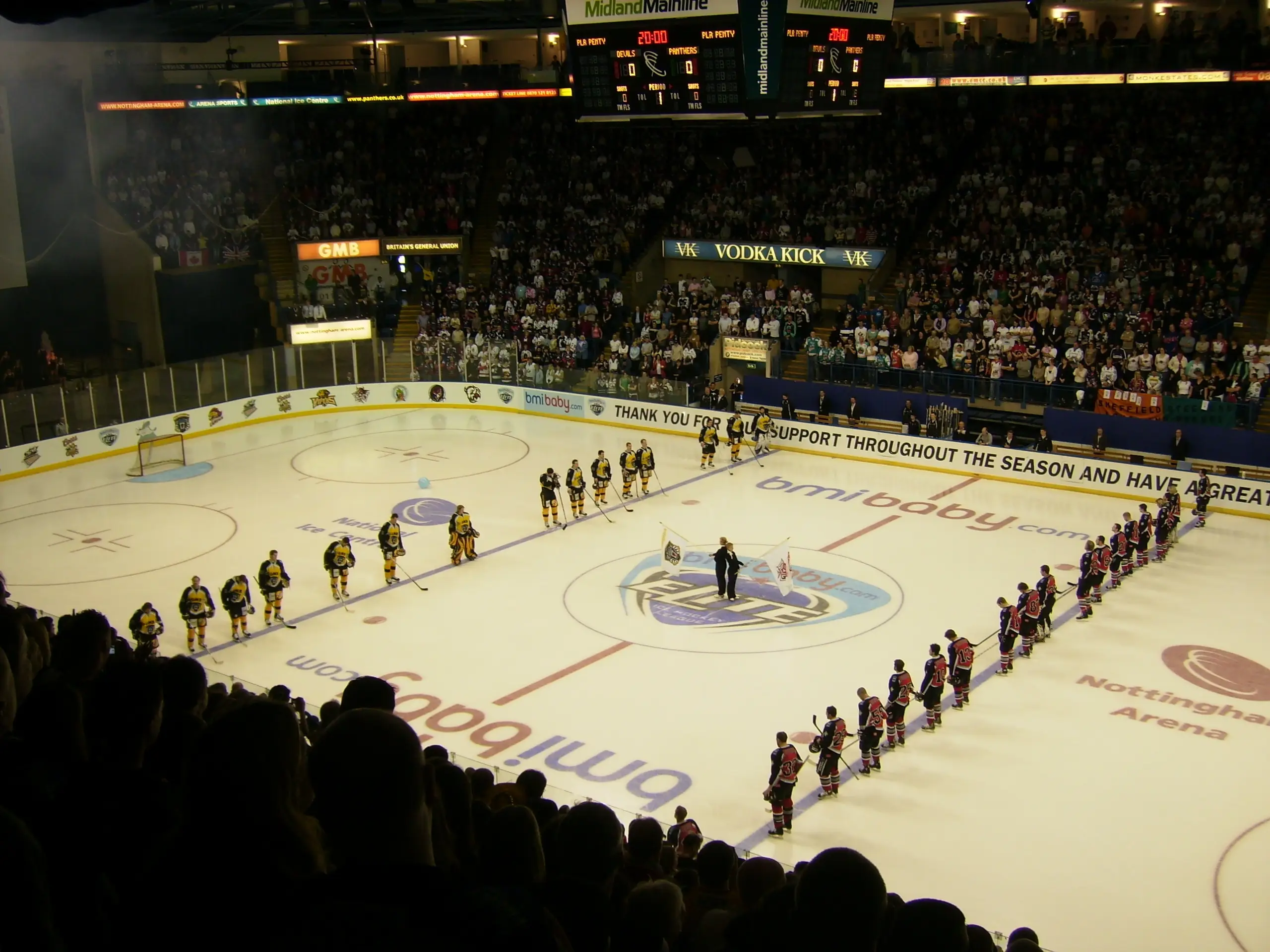 Cardiff Devils playing Nottingham Panthers in an Elite League playoff final