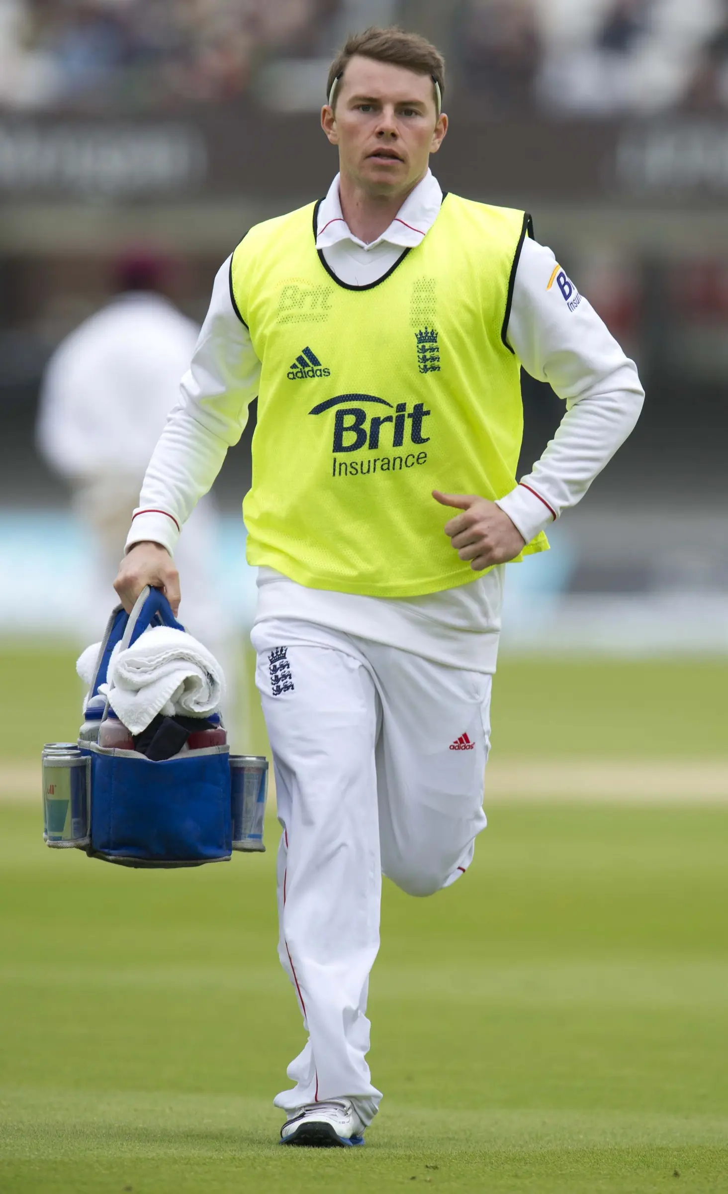 An England squad member during a Test against West Indies at Lord's