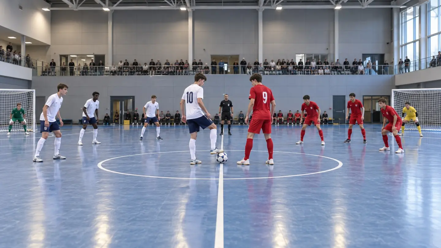 AI-generated editorial reconstruction of the England Futsal Under-18 Youth Cup