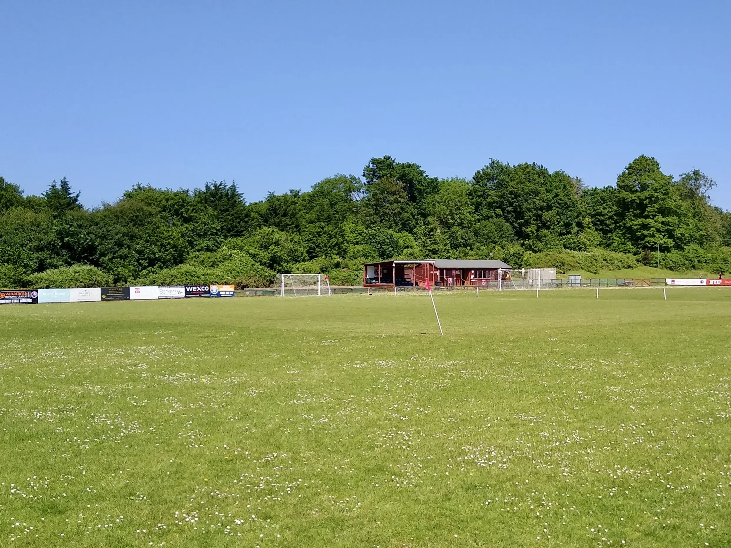 A Dorking Wanderers football pitch in Surrey