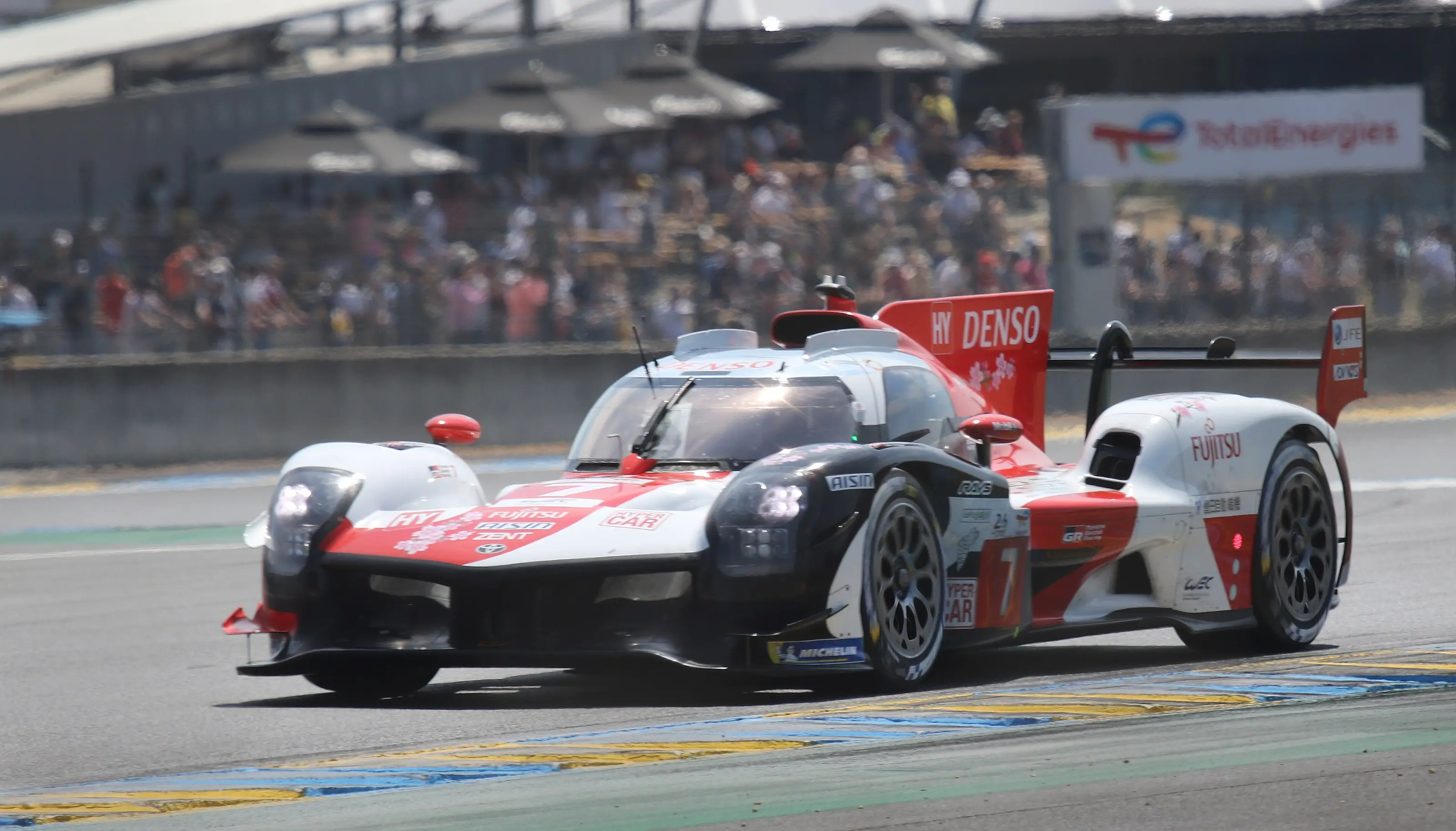 Toyota GR010 Hybrid driven by Mike Conway and team-mates at Le Mans in 2023