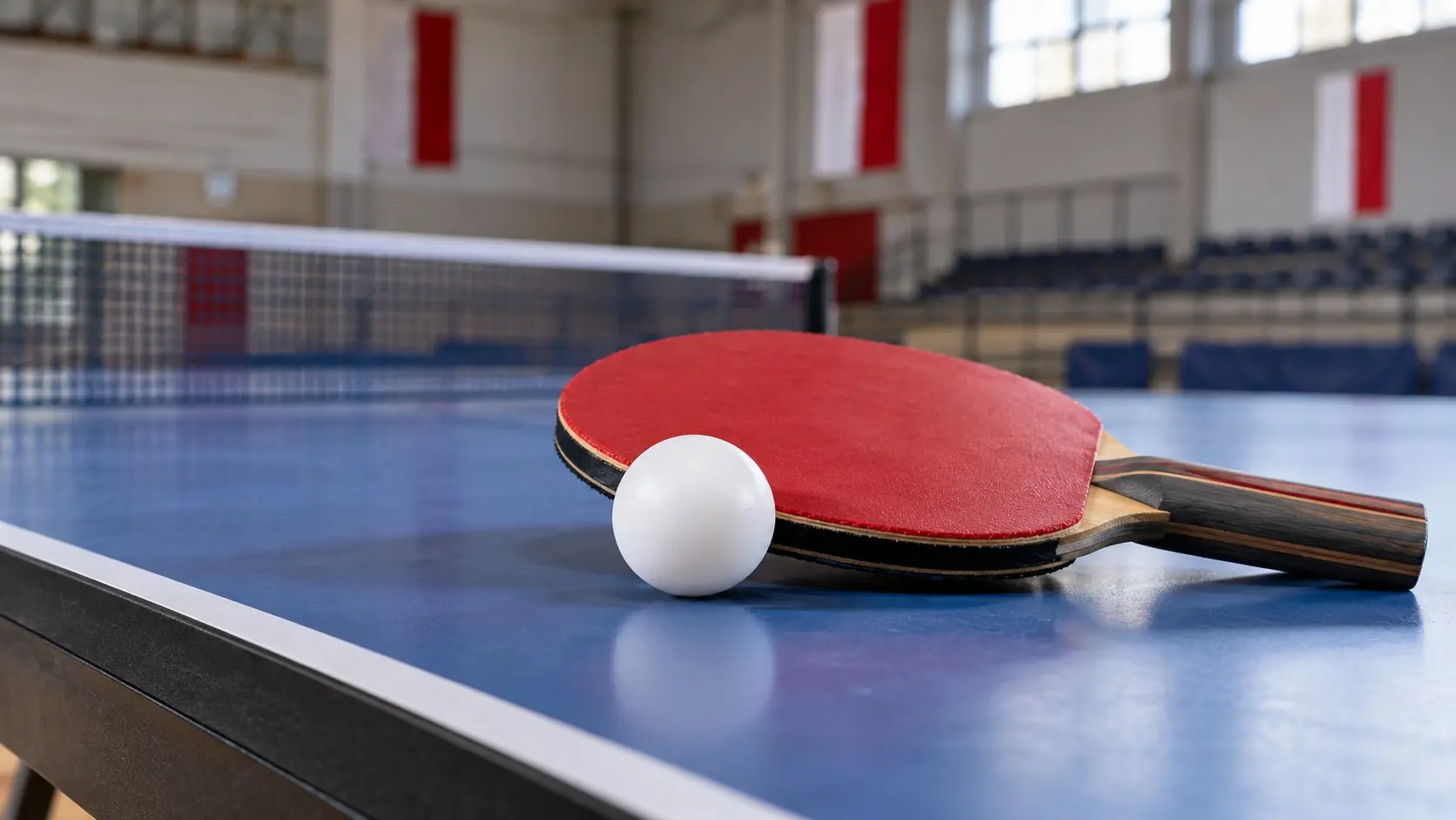 AI-generated editorial concept of a table tennis paddle and ball