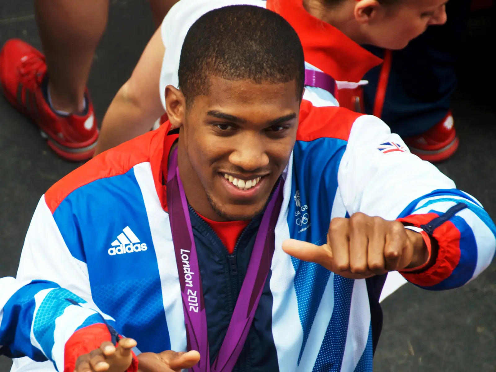 Anthony Joshua at the London 2012 Olympic and Paralympic victory parade