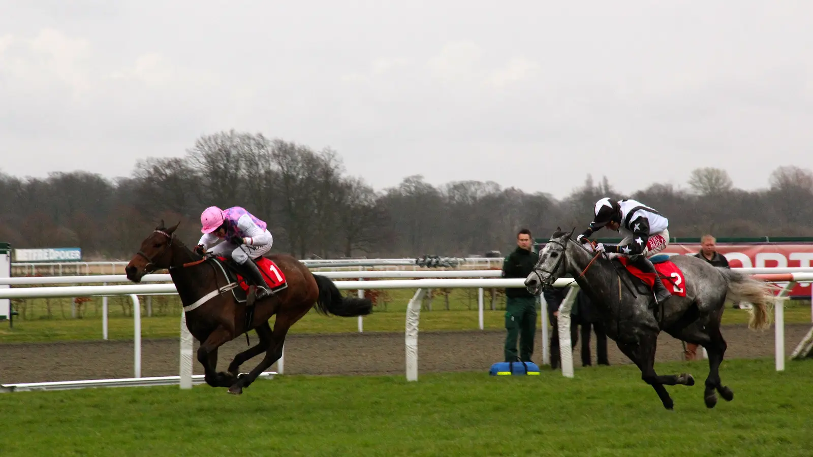A horse race at Kempton Park in a 2012 archive photograph
