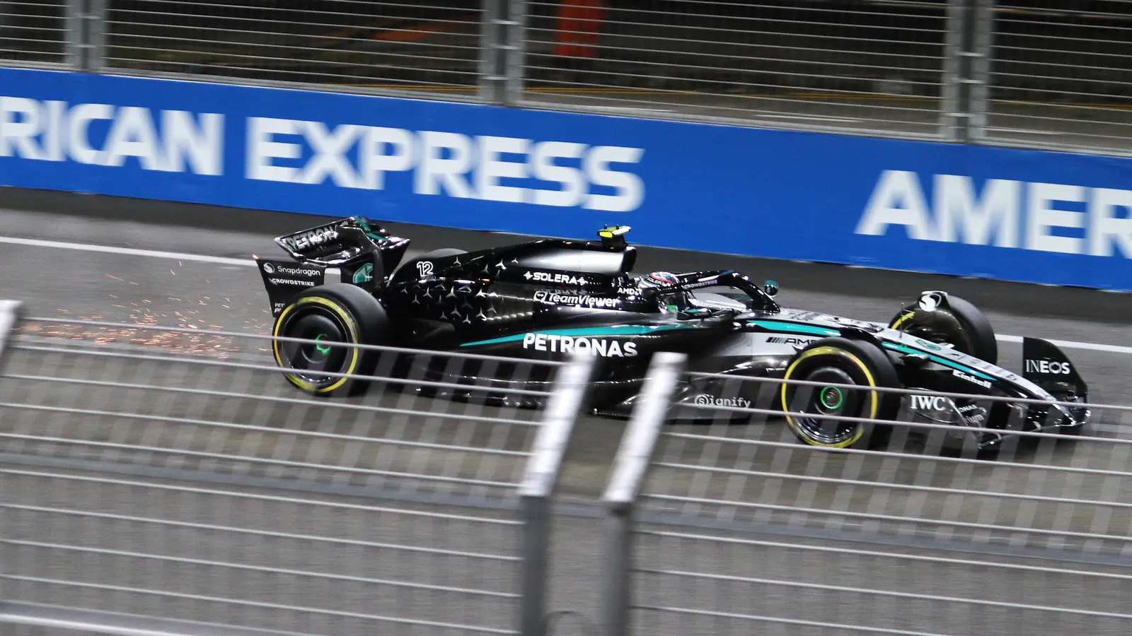 Archive photo of Kimi Antonelli in a Mercedes car at the 2025 Singapore Grand Prix