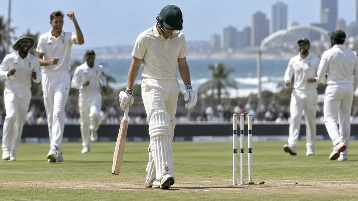 AI-generated editorial Test cricket scene; not Nic Maddinson or the actual South Africa match