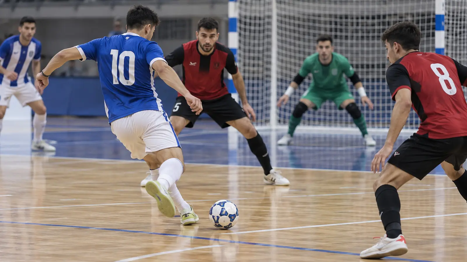 Conceptual futsal attack on an indoor court