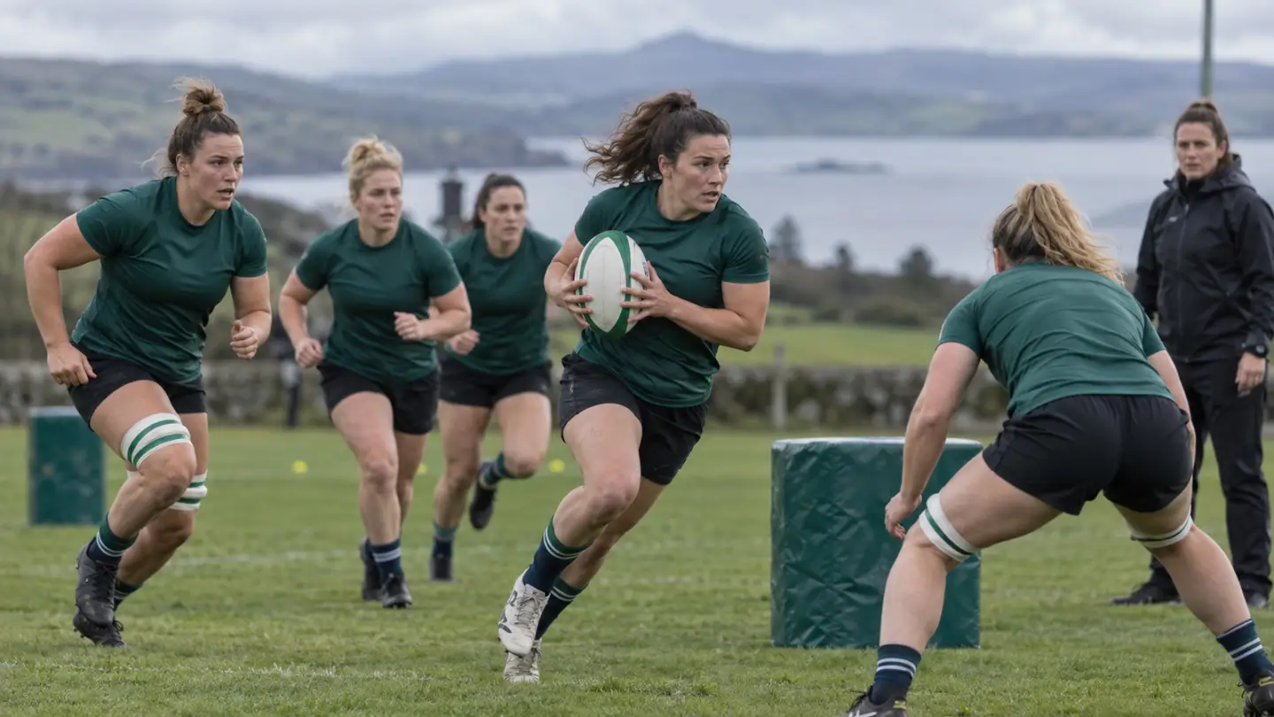 Conceptual Ireland-style women rugby training, not Aoife Wafer