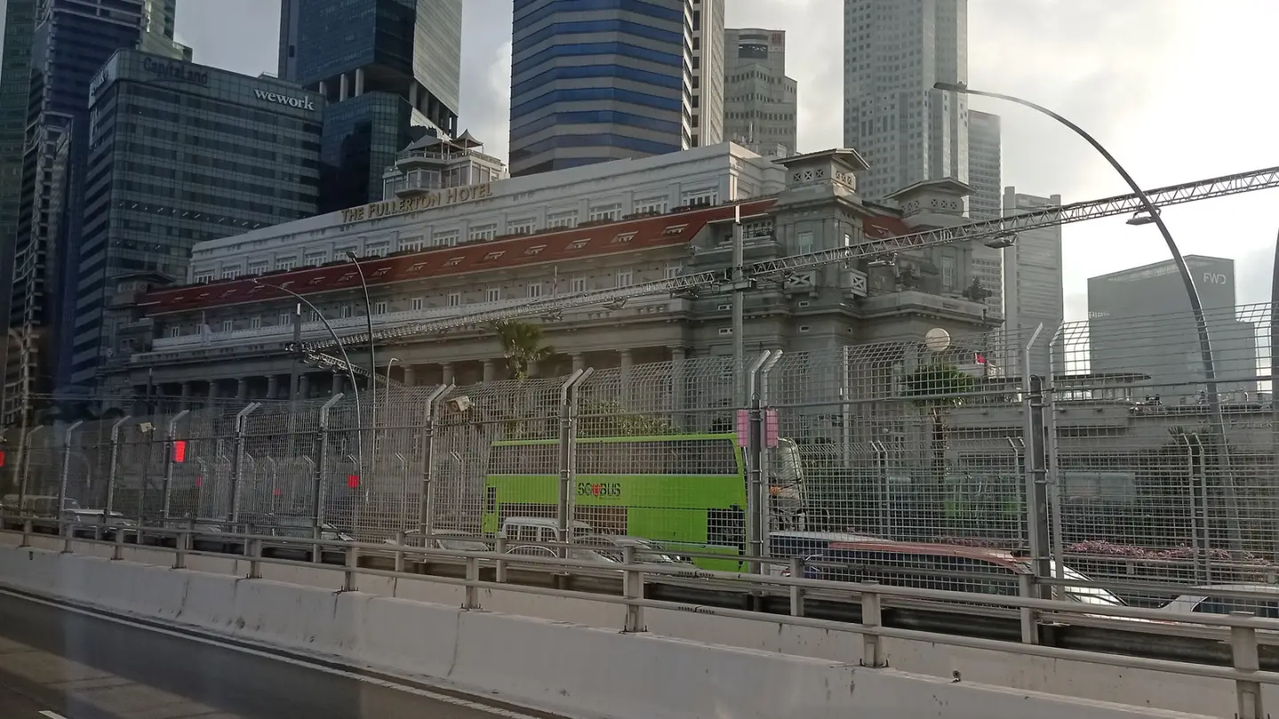 Marina Bay Street Circuit being prepared for the 2023 Singapore Grand Prix