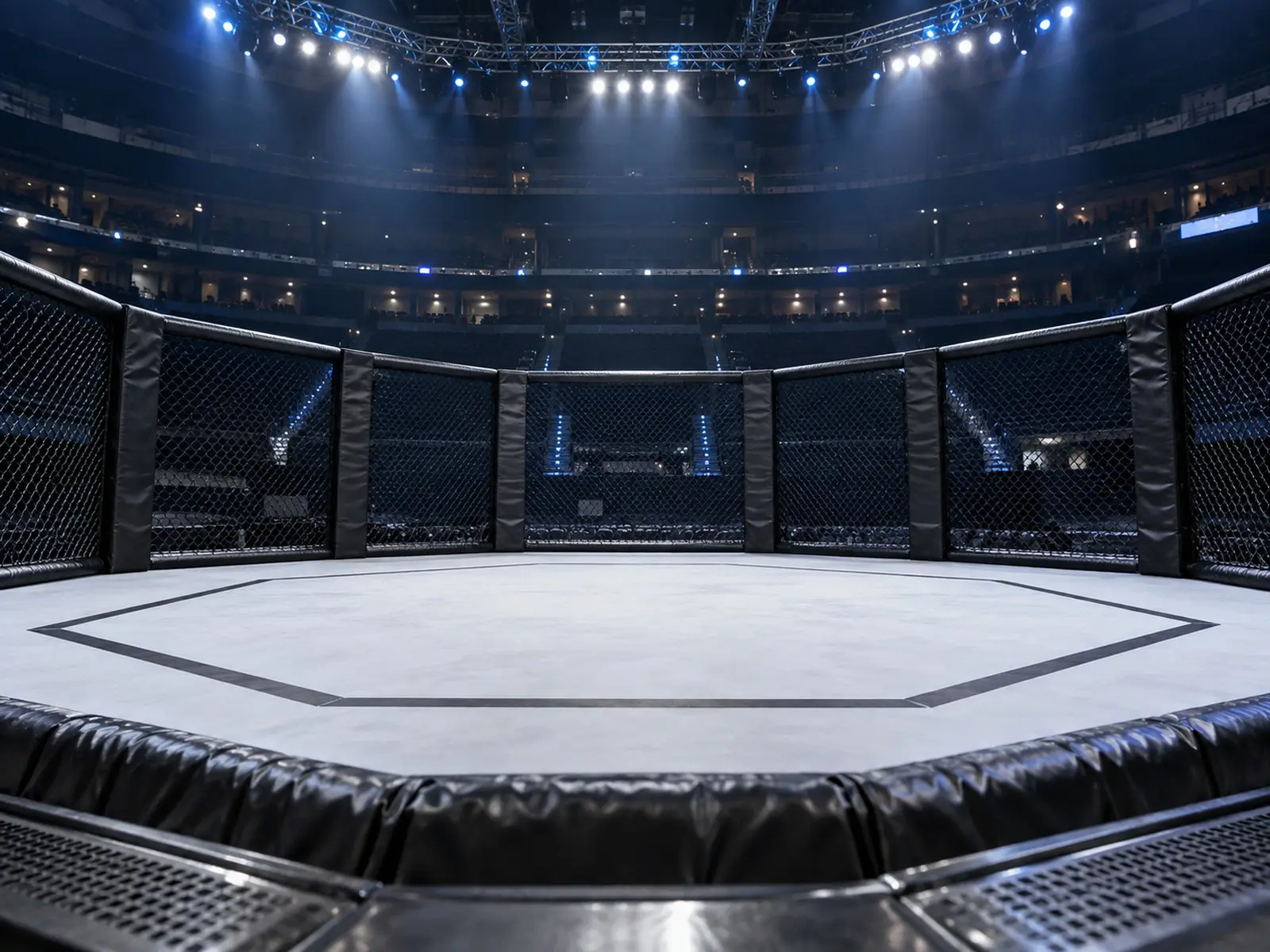 Conceptual image of an empty mixed martial arts cage