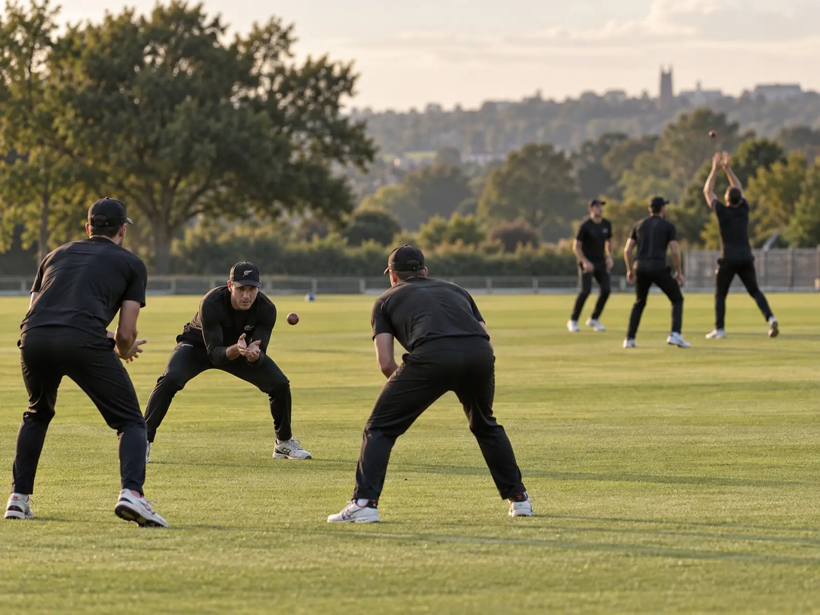 Conceptual image of cricket fielding practice; AI-generated illustration, not the reported event or named athlete