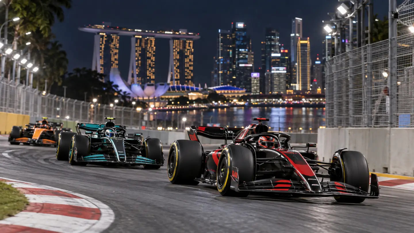 Conceptual image related to Singapore Formula 1 Sprint qualifying; AI-generated illustration, not the actual athlete or event