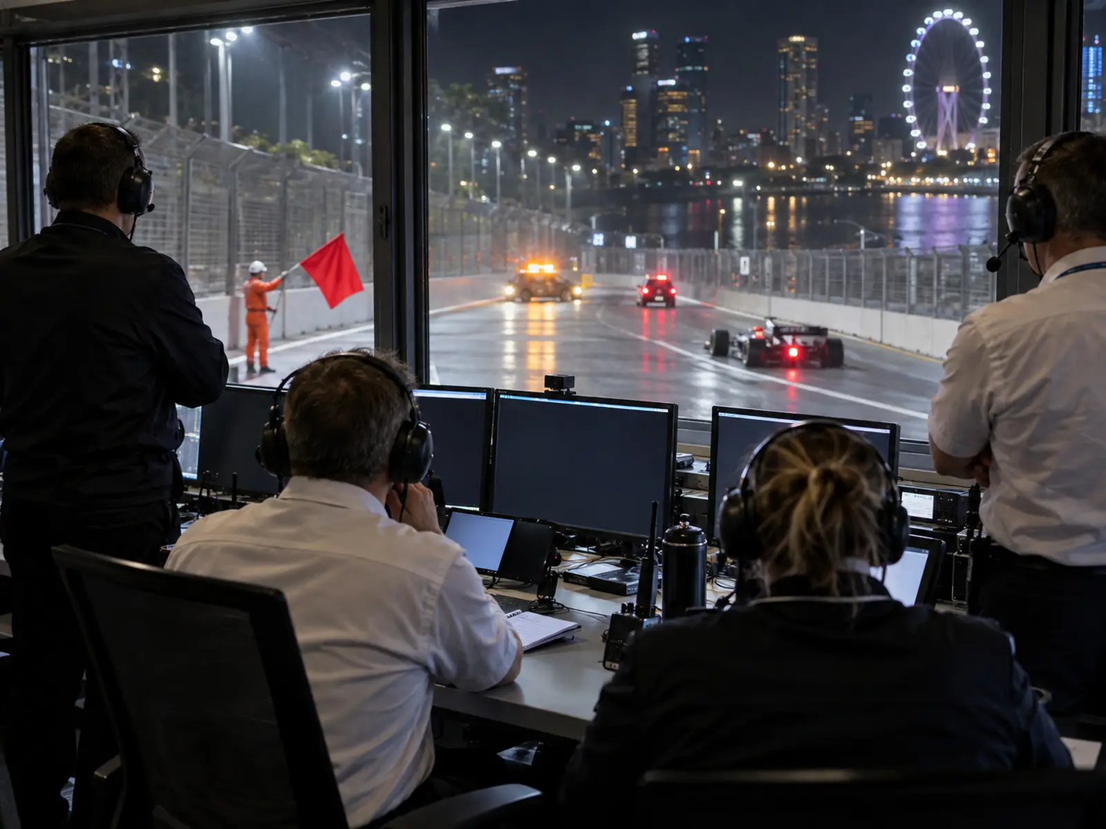 Conceptual image related to Singapore Formula 1 Sprint qualifying; AI-generated illustration, not the actual athlete or event