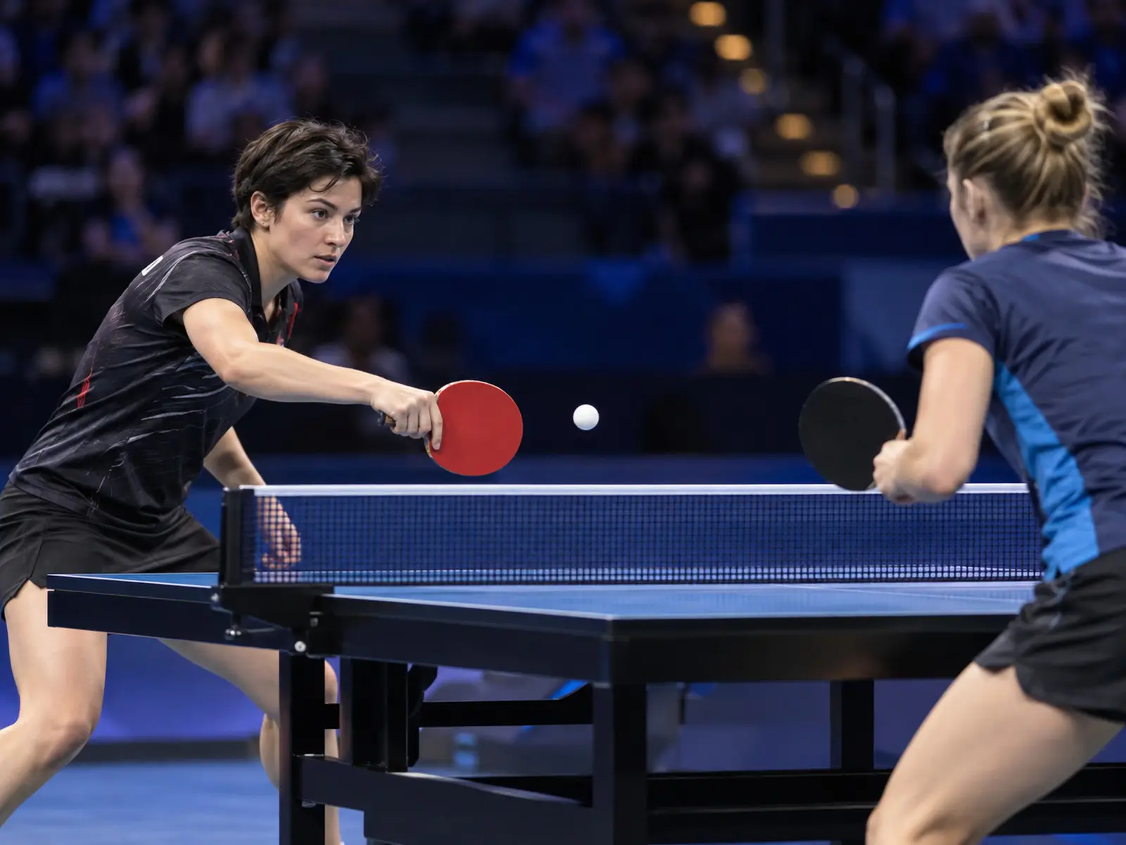 Conceptual image related to Sabine Winter European table tennis singles; AI-generated illustration, not the actual athlete or event