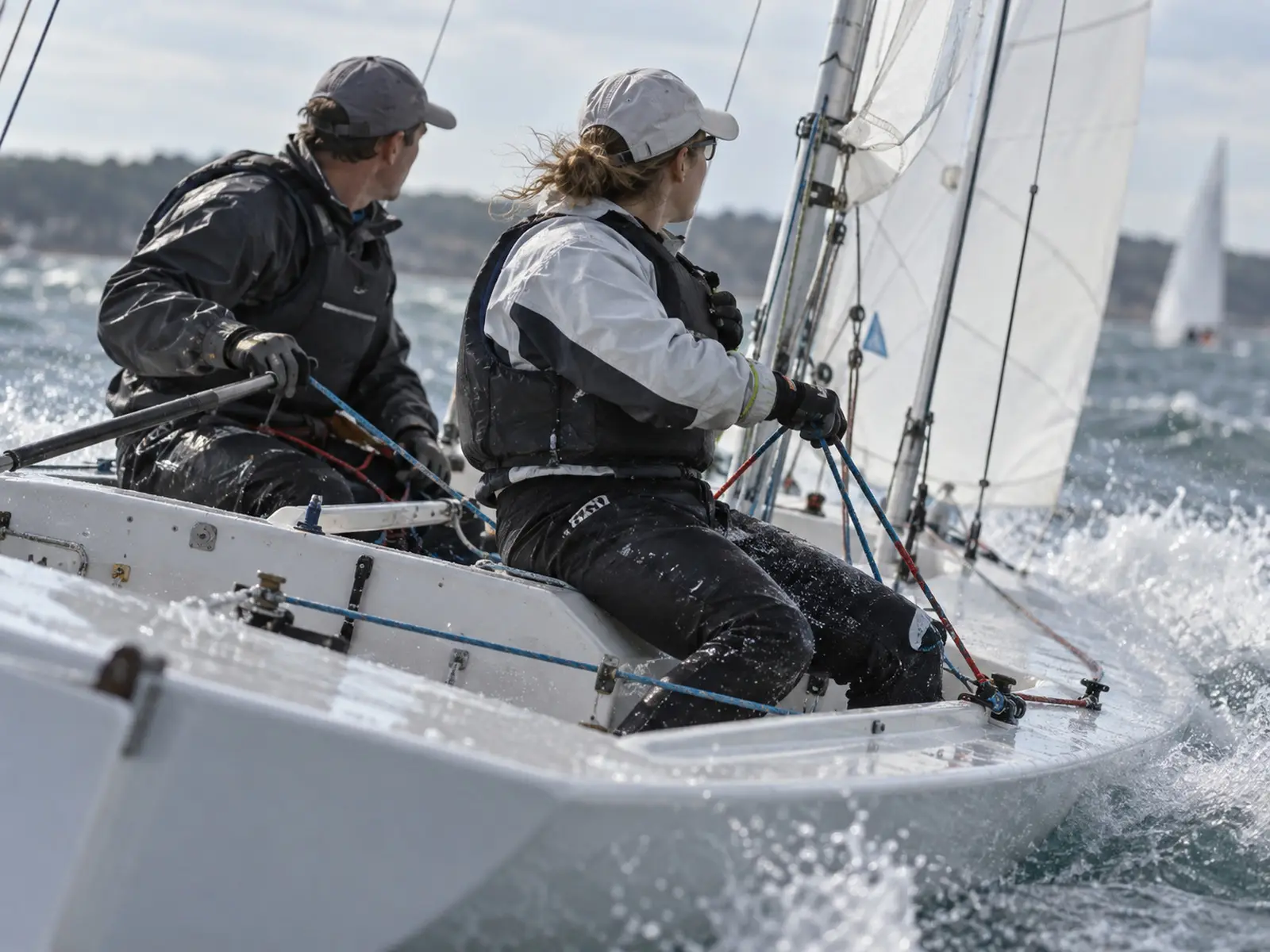 Conceptual illustration of Flying Fifteen European sailing championship; AI-generated, not a photograph of the actual participants or event