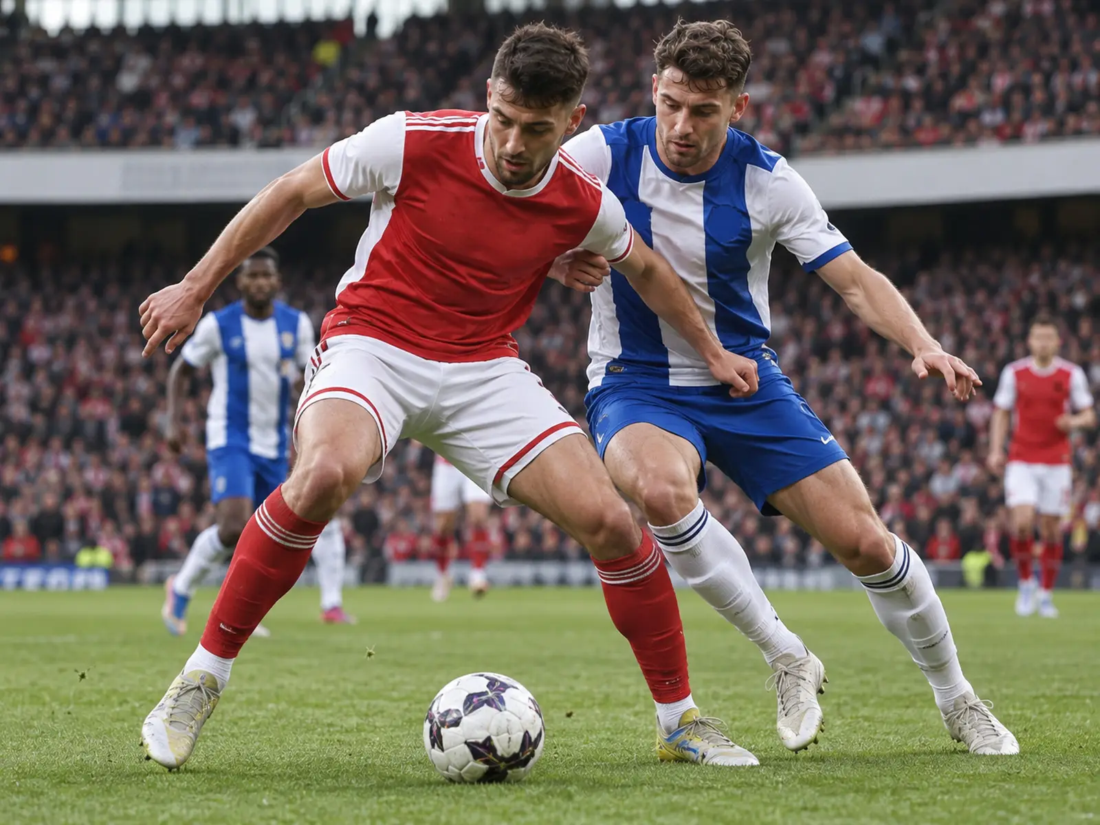 Conceptual illustration of Sunderland and Brighton football match; AI-generated, not a photograph of the actual participants or event